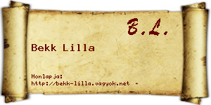 Bekk Lilla névjegykártya