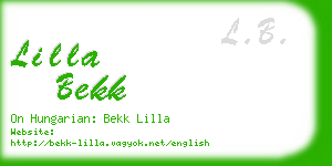 lilla bekk business card